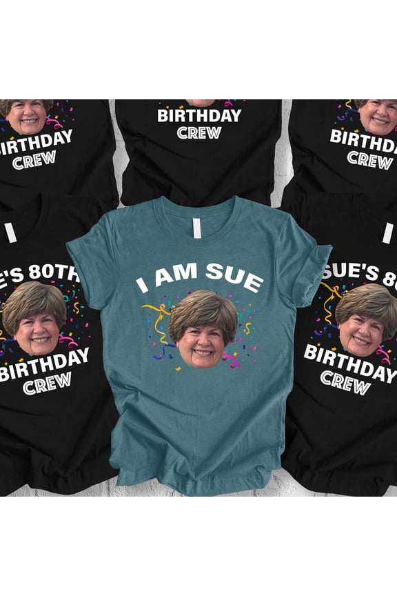 Funny Face Picture Birthday Crew Shirt
