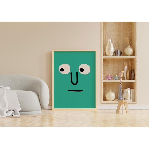 Funny Face Print, Meme Wall Art, Funky, Y2K Poster, Poster Only