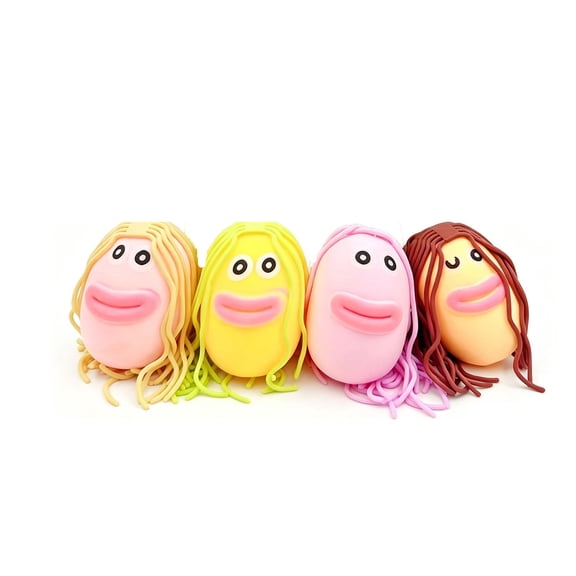 Funny Face Removable Hair Stress Ball Soft TPR Fidget Toy Portable Anxiety Relief Sensory Toy for Kids Adults Gift