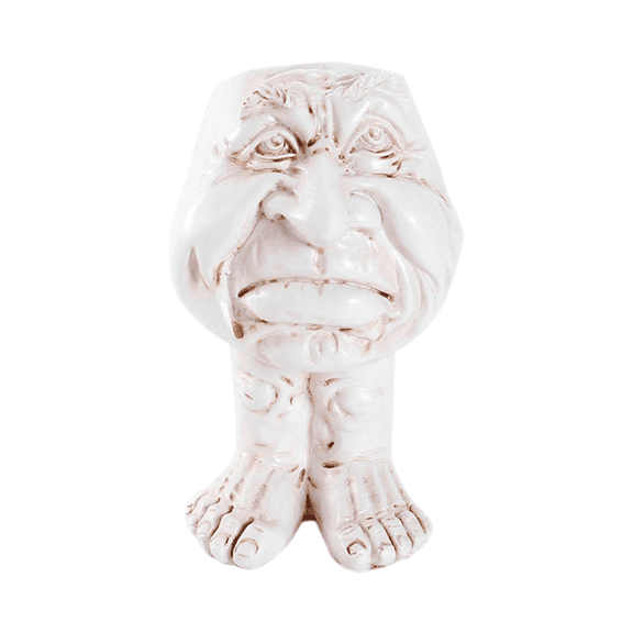Funny Face Resin Sculpture in Flower Pot with Expression Garden Supplies B