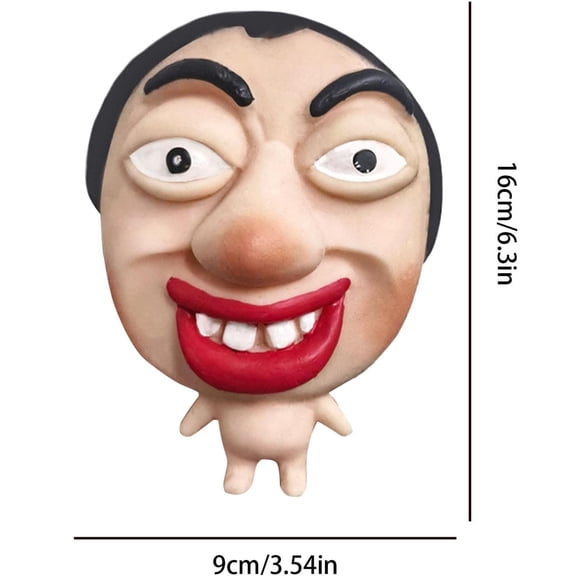 Funny Face Sensory, Soft Silicone Stress Relief with Hilarious Expression, Squeeze and Stretch for Anxiety and Focus, Great Gift for Parties
