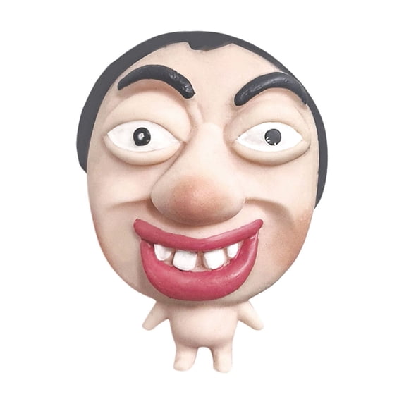 Funny Face Squishy Stress Toy with Fast Rebound Material, Single Piece, Beige Exaggerated Expression Design for Office Desk, Sensory Squeeze Toy