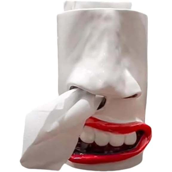 Funny Face Tissue Box Holder Handmade Home Decor for Bathroom Bedroom Desk