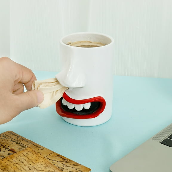 Funny Face Tissue Holder Fashion Tissue Box Cover Resin Facial Tissue Box Dispenser Facial Napkin Box Holder Decorative Tissue Paper Box Organizer Creative Tissue Case Dispenser for Bathroom