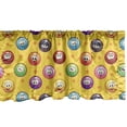 thumbnail image 1 of Funny Face Window Valance Pack of 2, Smiling Surprised Grumpy Sad Happy Mood Characters with Little Stars Artwork, Rod Pocket Curtain Valances for Kitchen Bedroom, 54" X 18", Multicolor, by Ambesonne, 1 of 4