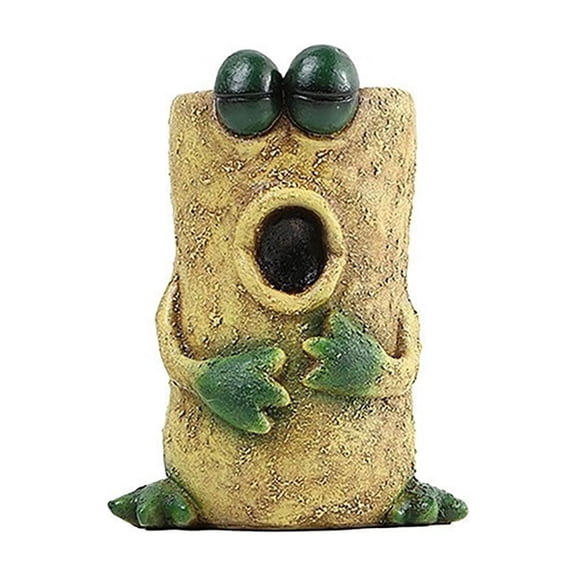 Funny Facial Expression Frog Resin Planter Ornament, Novelty Succulents Flower Pot, Outdoor Yard Patio Potted Greenery Sculpture for Garden Home Decor