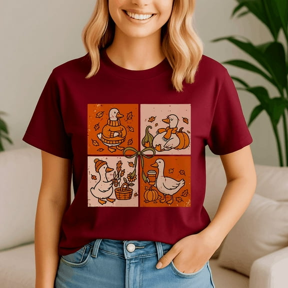 Funny Fall Autumn Pumpkin Latte Goose Lover Pumpkin Spice Shirt, Thanksgiving Shirt,Turkey Tee, Holiday Gift, Happy Thanksgiving Tshirt, Turkey Day, Family Gobble ,Pumpkin Season