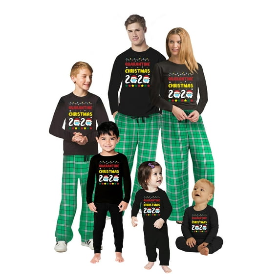 Funny Family Christmas PJs Matching Sets 2020 - Quarantine Holiday Xmas Pajamas Deer Santa