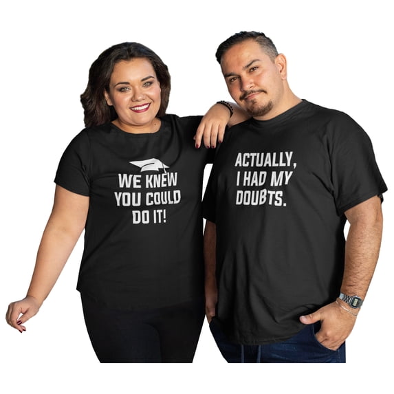Funny Family College Graduation Gifts Shirts Senior Class of 2022 T Shirt Set Doubts Adult Shirt Black Small