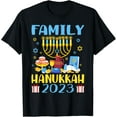 thumbnail image 1 of Funny Family Hanukkah 2023 Menorah Happy Chanukah Pajamas T-ShirtMen and women, Black T-shirt, size: Extra large, 1 of 4