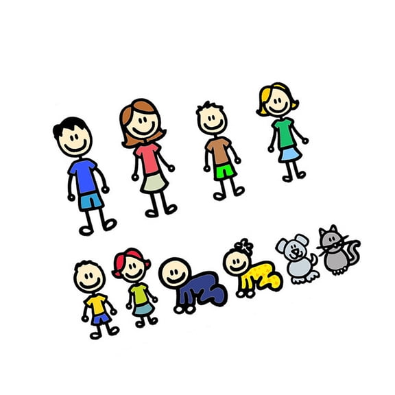 Funny Family Members Auto Stickers For Family Vehicles Decorative Decals PVC Water Resistant Easy Removal