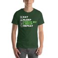 thumbnail image 1 of Funny Fantasy Football Eat Sleep Check My Lineup Repeat Funny Fantasy Football Tee Fantasy Football Shirt Fantasy Football Gift (Forest, XL), 1 of 1