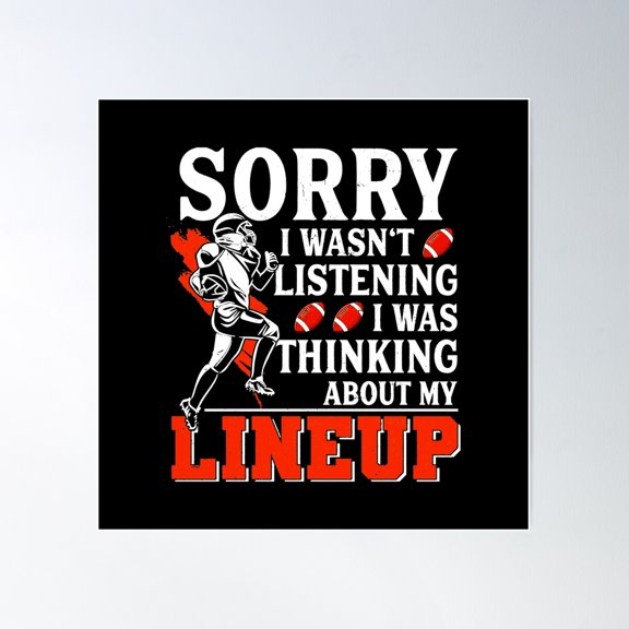 Funny Fantasy Football Player Out Fantasy Football Poster Wall Art, Modern Wall Decor, 30x30 UNFRAMED