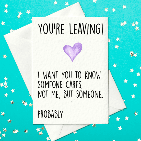 Funny Farewell Card  "You're Leaving!" with Heart Design  Envelope Included, Blank Inside  Perfect for Farewell Parties and Goodbyes