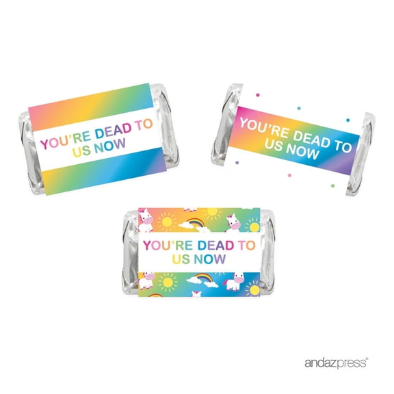 Funny Farewell Retirement Party Decorations, You're Dead to, Hershey's Miniatures Chocolates Labels Stickers, 18-Pack