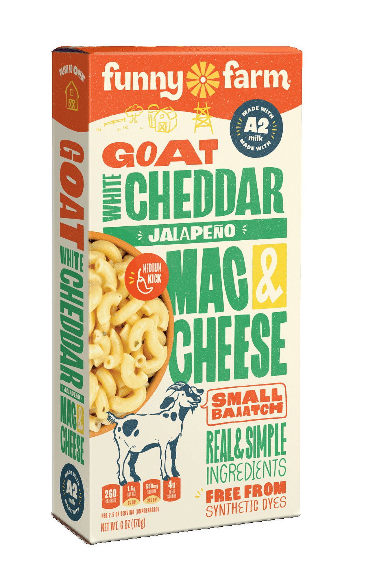 Funny Farm A2 Milk Macaroni and Cheese (Case of 8) Spicy Jalapeno
