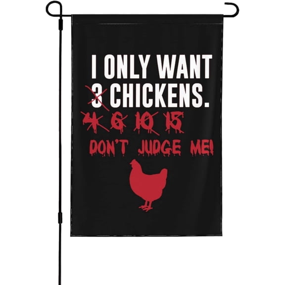 Funny Farm Chickens Garden Flag 12x18 Inch Double Sided Small Outdoor Yard Flag