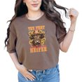 thumbnail image 1 of Funny Farm Cow T-Shirt, Try That In A Town Heifer, Sunflower Cowboy Graphic Tee, Country Life Humor Shirt, Espresso Comfort Colors T-Shirt, XL, 1 of 1