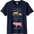 thumbnail image 1 of Funny Farm Goddess T-Shirt with Humorous Pig Graphics Blue Tee, 1 of 5
