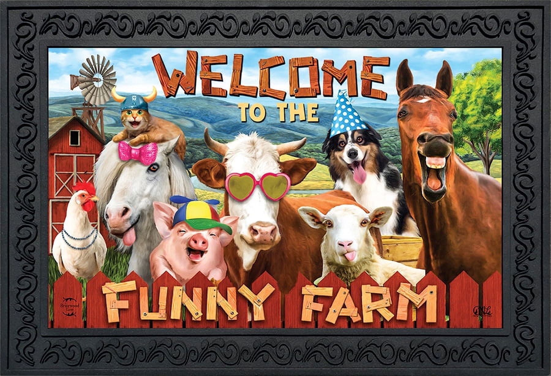 Funny Farm Summer Doormat Indoor Outdoor 18" x 30" Briarwood Lane