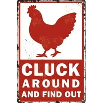 Funny Farmhouse Decor Chicken Coop Accessories Vintage Metal Sign 8 X 12 Inch Rustic Warning Sign for Hen Home Farm Kicthen Garden