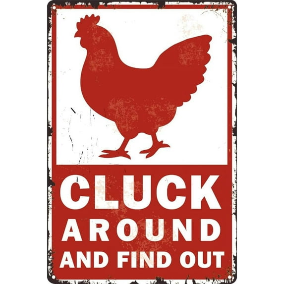 Funny Farmhouse Decor Chicken Coop Accessories Vintage Metal Sign 8 X 12 Inch Rustic Warning Sign for Hen Home Farm Kicthen Garden