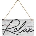 thumbnail image 1 of Funny Farmhouse Style Wood Sign Relax Unwind Sign Bathroom Sign Hot Bath Sing Over Bath Tub Home Hanging Wall Decor Front Porch Bathroom Wooden Sign 6X12 Inch, 1 of 7