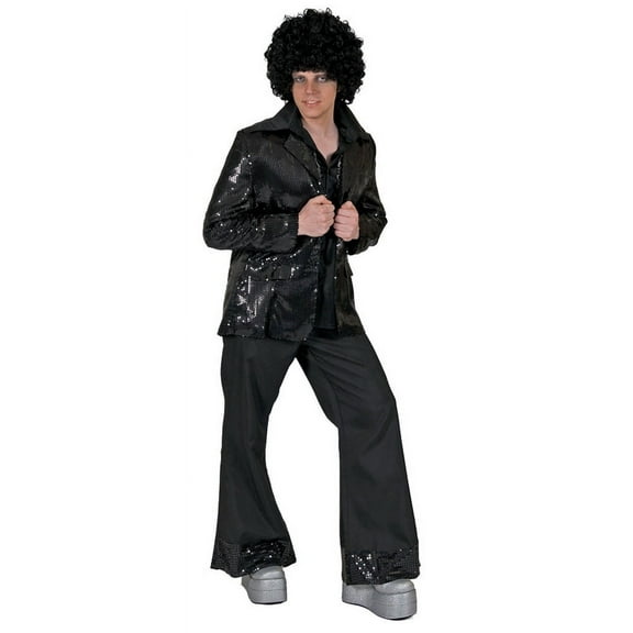 Funny Fashion FF782722LG Men's Black Disco Jacket Costume - Large