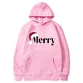 thumbnail image 1 of Funny Fashion Hoodies for Women Letter Print Merry Christmas Sweatshirts Hooded Long Sleeve Crewneck Pullovers (3X-Large, Pink), 1 of 2