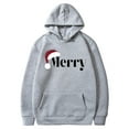 thumbnail image 1 of Funny Fashion Hoodies for Women Letter Print Merry Christmas Sweatshirts Hooded Long Sleeve Crewneck Pullovers (Medium, Gray), 1 of 2