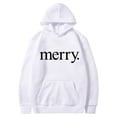 thumbnail image 1 of Funny Fashion Hoodies for Women Letter Print Merry Christmas Sweatshirts Hooded Long Sleeve Crewneck Pullovers (XX-Large, White 01), 1 of 2