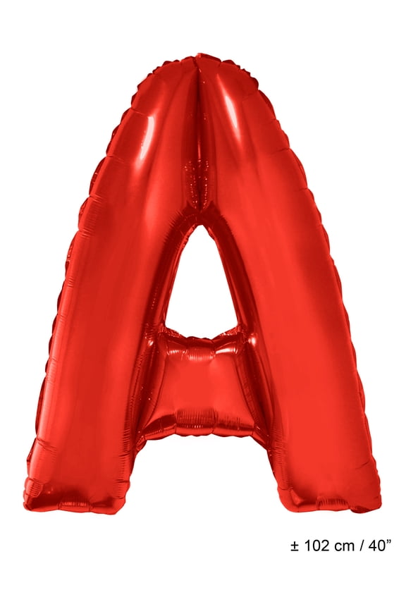 Letter A Solid Helium Quality Metallic Red 40" Jumbo Shape Foil Balloon
