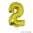 thumbnail image 1 of Funny Fashion Number 2 Solid Shape Mylar Metallic Gold 16" Graduation Number Foil Air-Fill Balloon w Stick, 1 of 1
