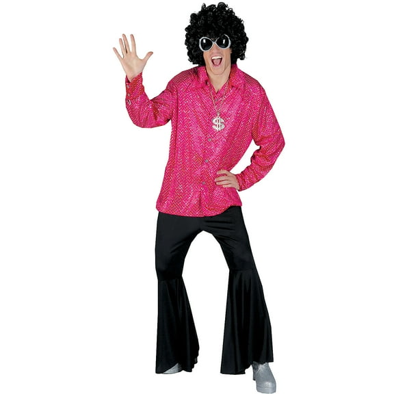 Halloween Express Men's Groovy Disco Shirt Costume - One Size Fits Most