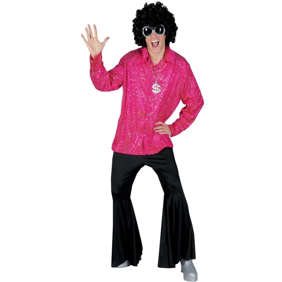 Halloween Express Men's Groovy Disco Shirt Costume - One Size Fits Most