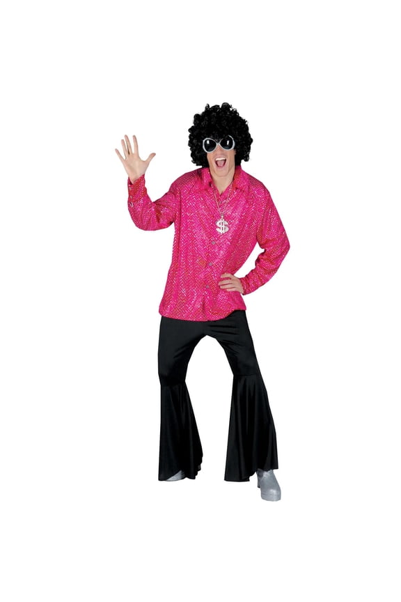 Halloween Express Men's Groovy Disco Shirt Costume - One Size Fits Most