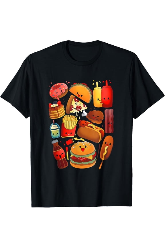 Funny Fast Food T-Shirt – Cute Kawaii Fastfood Graphic Tee for Food Lovers