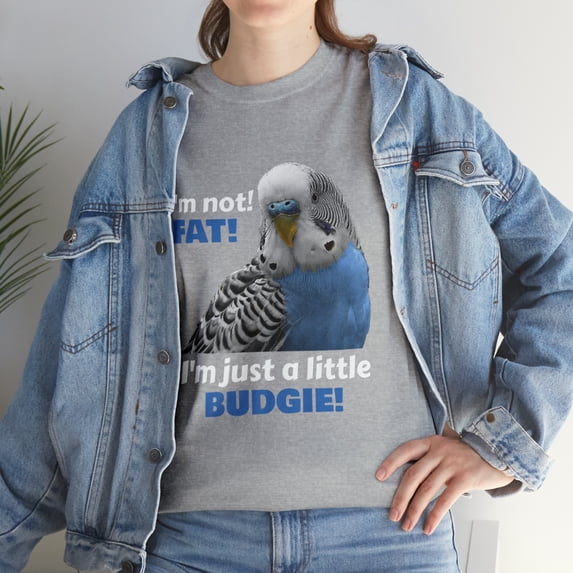 Funny Fat Budgie Blue Parakeet Parrot T-Shirt