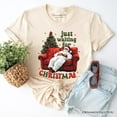 thumbnail image 1 of Funny Fat Santa Couch T‑Shirt, Just Waiting for Christmas Tee for Lazy Holiday Season, 1 of 6