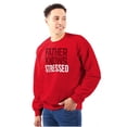 thumbnail image 1 of Funny Father Knows Stressed Pun Men's Big & Tall Crewneck Sweatshirt Brisco Brands 5X, 1 of 5