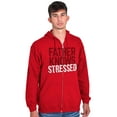 thumbnail image 1 of Funny Father Knows Stressed Pun Zip Hoodie Sweatshirt Men Brisco Brands M, 1 of 6