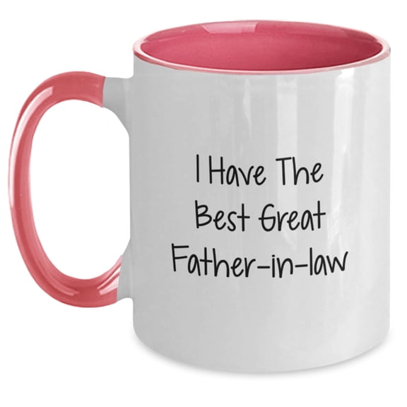 Funny Father-in-law Gifts - I Have The Best Great Father-in-law Two Tone Coffee Mug from Friends, Cute Birthday Unique Gifts for Him