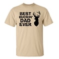thumbnail image 1 of Funny Father's Day Best Buckin Dad Ever Adult Short Sleeve T-Shirt-Tan-Large, 1 of 4