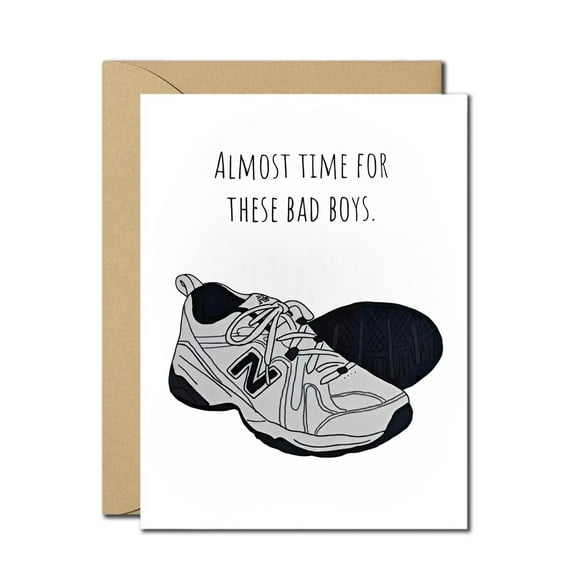 Funny Father’s Day Card – Dad Sneakers “Bad Boys” Joke – Envelope Included, Blank Inside – Perfect Humor Card for Dad, New Balance Meme, Great Gift from Kids, Teens, Family