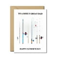 thumbnail image 1 of Funny Father’s Day Card for Fisherman Dad – “Reely Great Dad” Fishing Rod Design – Envelope Included, Blank Inside – Perfect Gift for Angler, Fisherman, Outdoor Dad, 1 of 3
