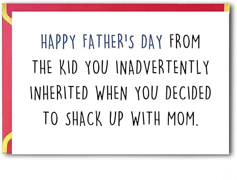 Funny Father's Day Card for Step Dad, Unique Step Dad Father Day Gifts Card from Daughter, Happy Father's Day Step Dad from Wife