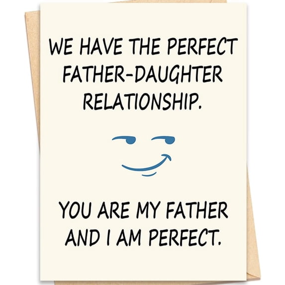 Funny Father’s Day Gift Card for Dad from Daughter, Humorous Happy Father’s Day Gift for Dad, Cute Dads Birthday Gift Card for Father