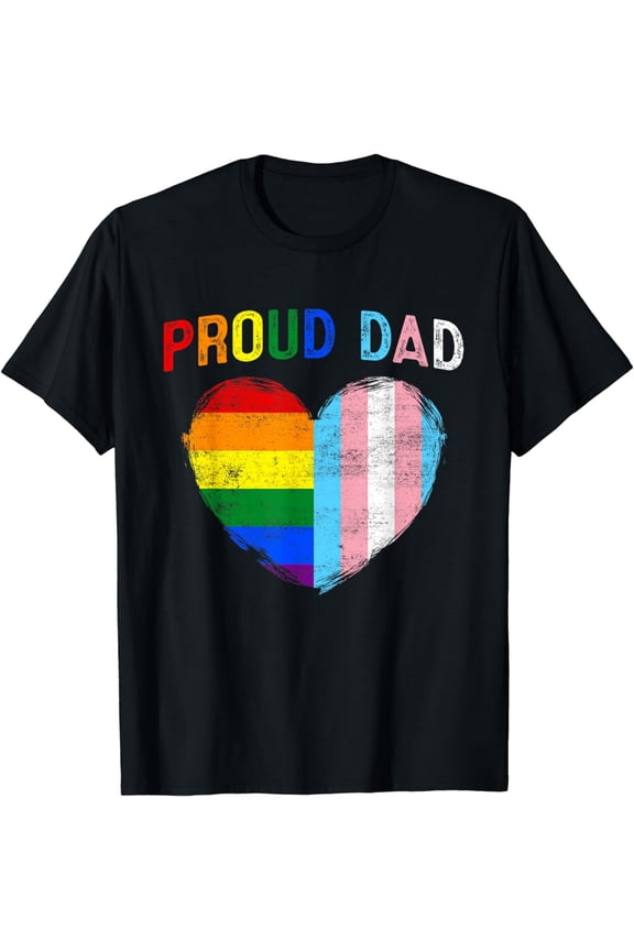Funny Father's Day Proud Dad Transgender Gay Rainbow LGBT T-Shirt