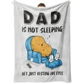thumbnail image 1 of Funny Fathers Day Birthday Gifts for Dad Husband, Dad is Not Sleeping Blanket, Dads Gifts from Daughter Son, Super Soft Throws Blanket for Napping 60" x 50", 1 of 5