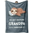 thumbnail image 1 of Funny Fathers Day Birthday Gifts for Grandpa, Grandpa is Charging Sloth Blanket, Gifts for Grandpas from Grandkids, Grandpas Present for Christmas, Super Soft Blanket for Grandfather, 1 of 7